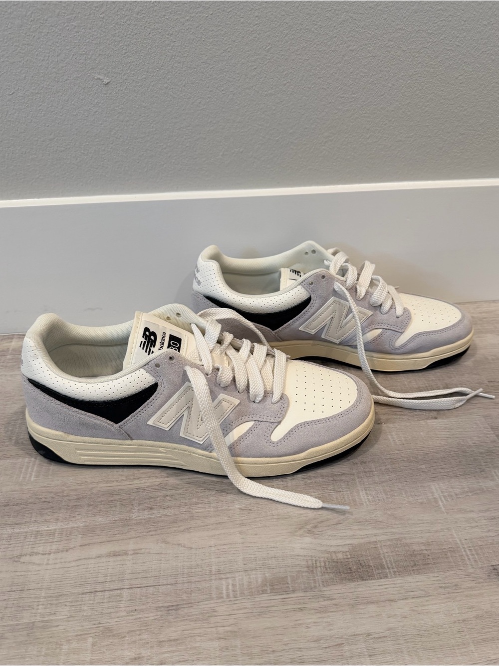 New Balance 480 Retro Court Sneakers - Grey Sea Salt White BB480PEG